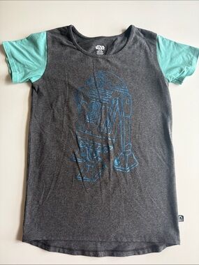 Star Wars Kids R2-D2 Contrast Sleeve Tee - Charcoal & Mint